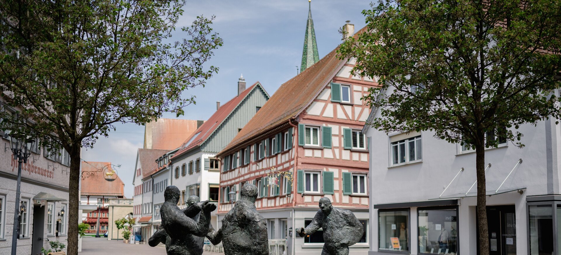 Hauptstraße in Bad Saulgau mit Blick auf Marktplatz